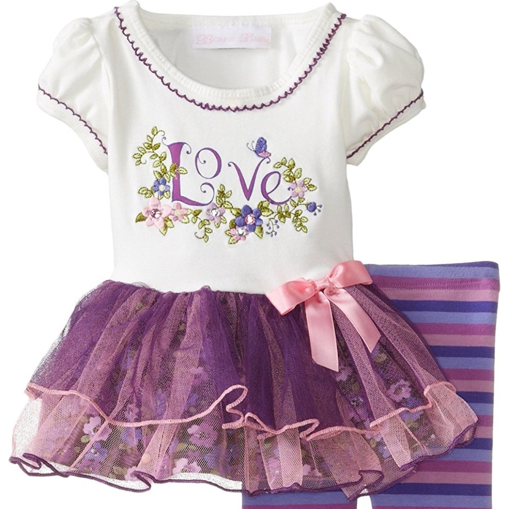 NWT Bonnie Baby Spring Love Tutu and Leggings
